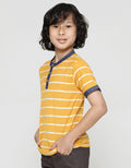 Little M Short Sleeve T-Shirt Print Henley Wafer