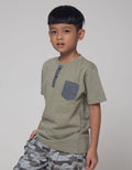 Little M Henley Wafer Kaos Anak Laki-laki