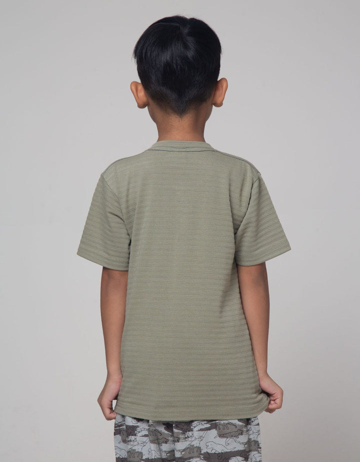 Little M Henley Wafer Kaos Anak Laki-laki