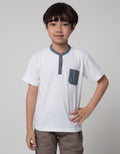 Little M Short Sleeve T-Shirt Print Henley Lacoste