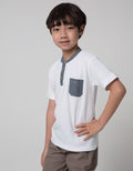 Little M Short Sleeve T-Shirt Print Henley Lacoste