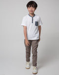 Little M Short Sleeve T-Shirt Print Henley Lacoste