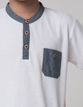 Little M Short Sleeve T-Shirt Print Henley Lacoste