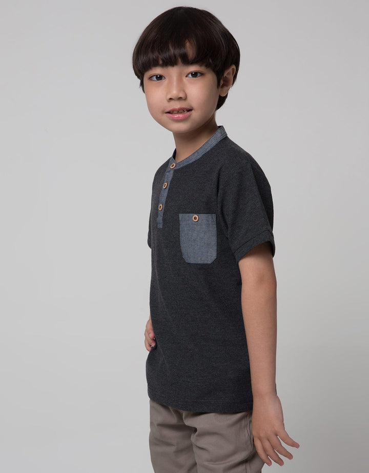 Little M Short Sleeve T-Shirt Henley Lacoste