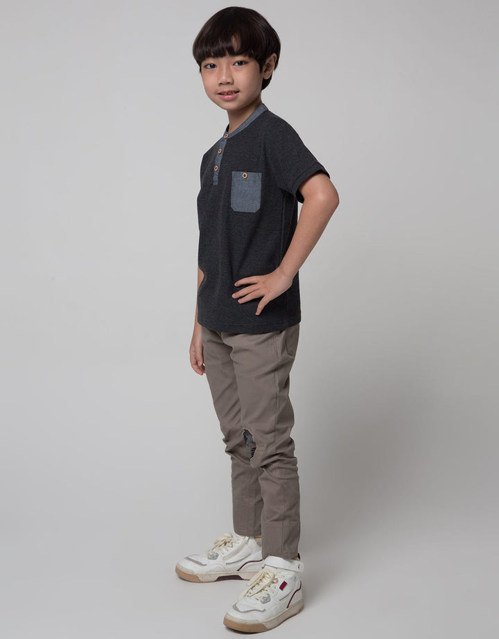 Little M Short Sleeve T-Shirt Henley Lacoste