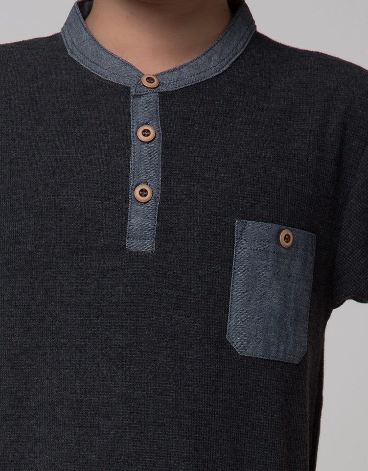 Little M Short Sleeve T-Shirt Henley Lacoste