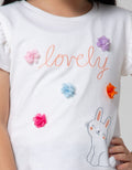 Little M Short Sleeve T-Shirt Lovely Aplikasi Bunny