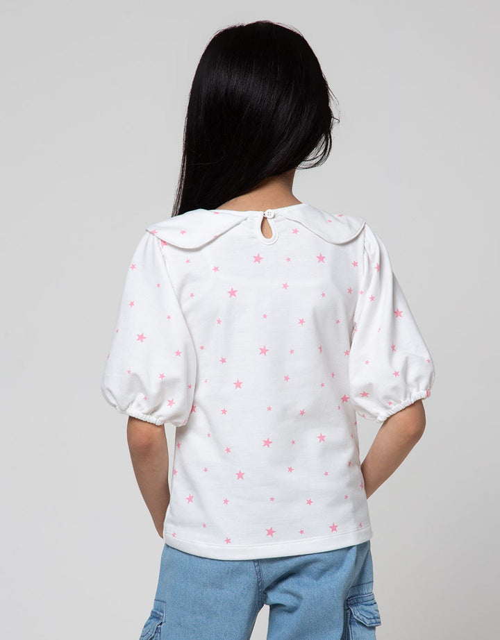 Little M Short Sleeve T-Shirt Full Print Star Super Bunny