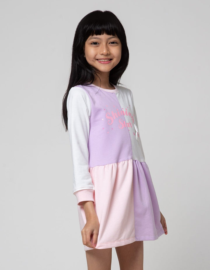 Little M Long Sleeve Midi Dress Half N Half Super Bunny