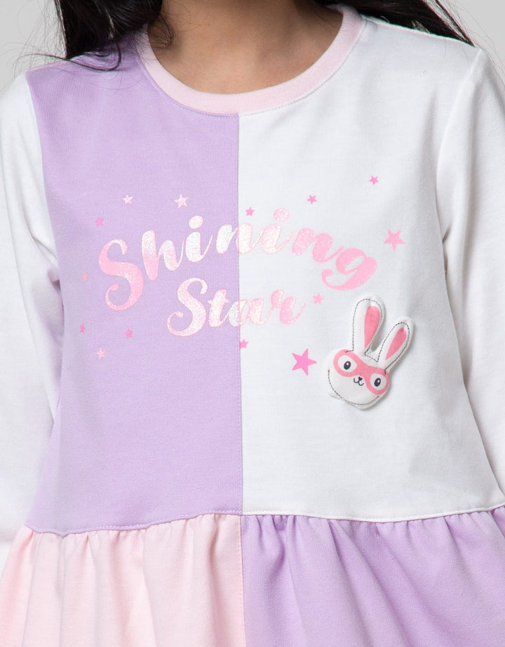 Little M Long Sleeve Midi Dress Half N Half Super Bunny