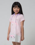 Little M Short Sleeve Midi Dress Hoodie Super Bunny Bordir