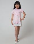 Little M Short Sleeve Midi Dress Hoodie Super Bunny Bordir