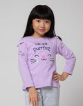 Little M Perfect Cat Casual Kaos Anak Perempuan