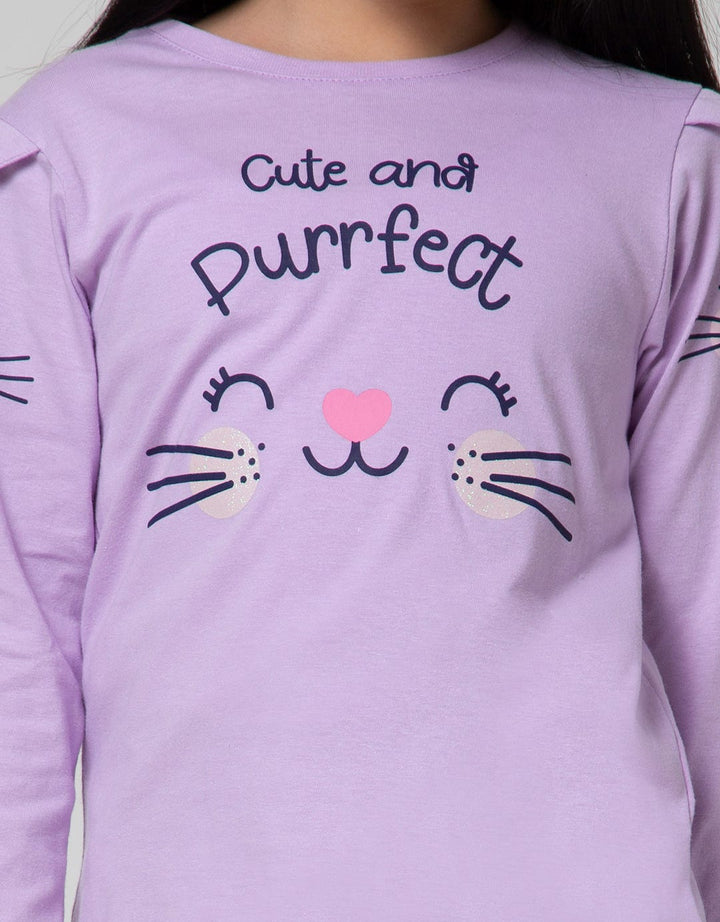Little M Perfect Cat Casual Kaos Anak Perempuan