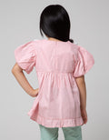 Little M Short Sleeve Blouse Ruffle Lace Lengan Puff