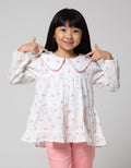 Little M Long Sleeve Blouse Kerah Tumpuk Print Bunga