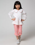 Little M Long Sleeve Blouse Kerah Tumpuk Print Bunga