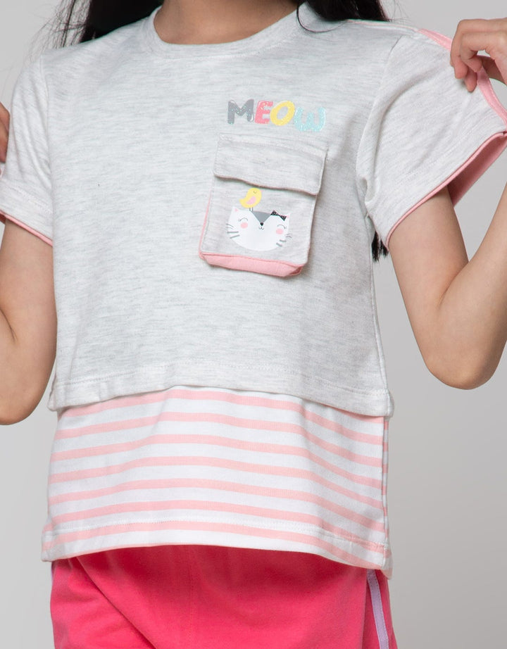 Little M Ameow Double Kaos Anak Perempuan