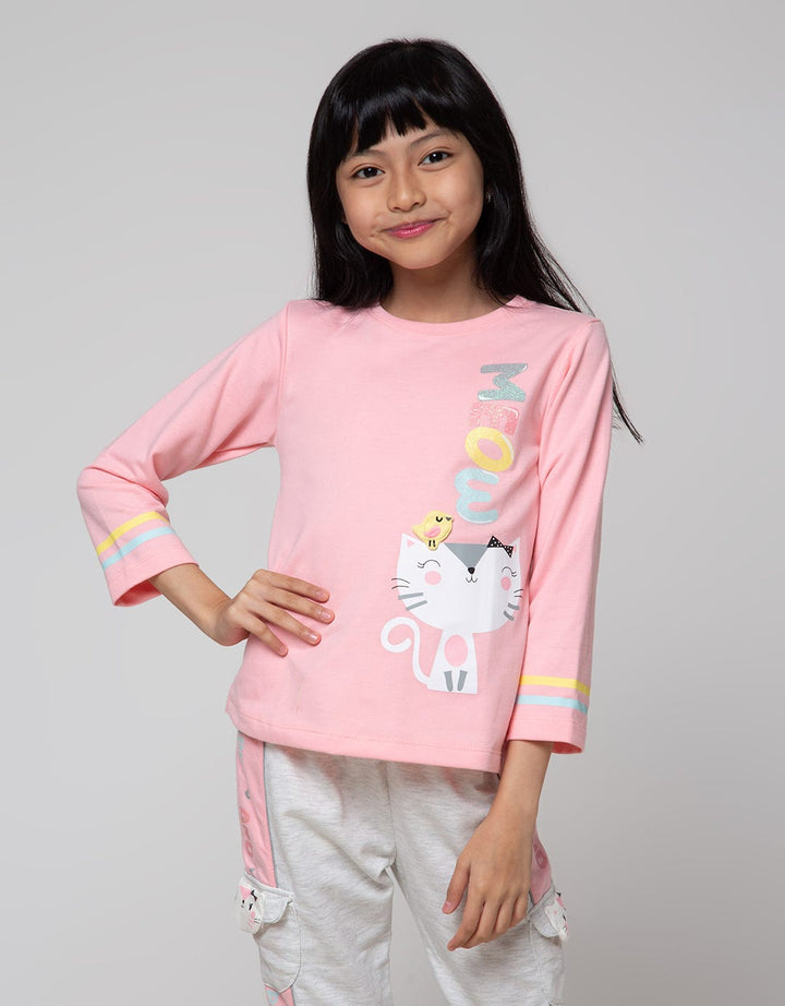 Little M Stripe Colorfull Kaos Anak Perempuan
