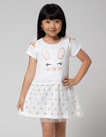 Little M Short Sleeve Midi Dress Bunny Polkadot Hati