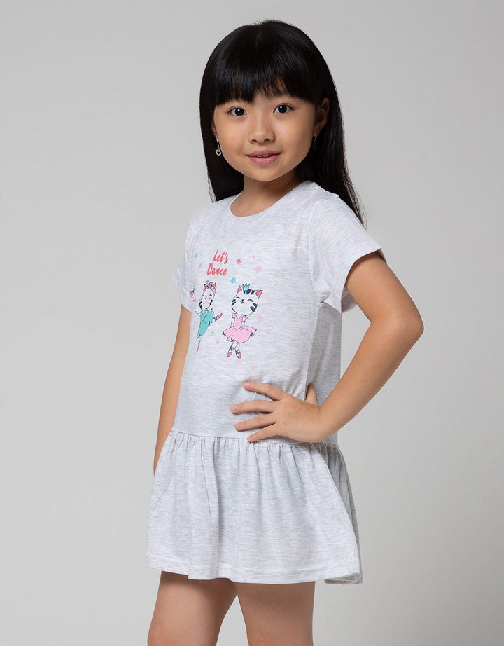 Little M Short Sleeve Midi Dress Daily Ballerina Cat