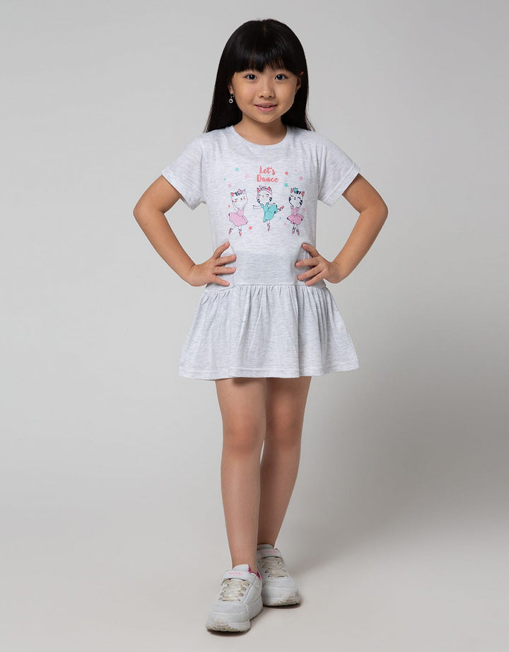 Little M Short Sleeve Midi Dress Daily Ballerina Cat