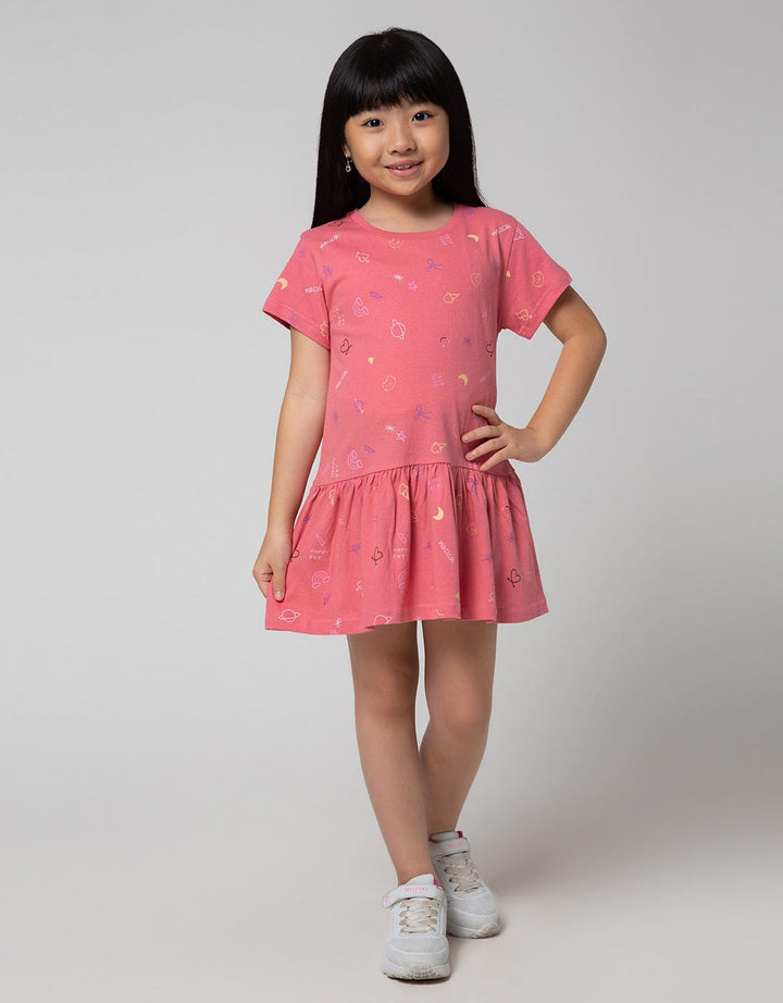 Little M Daily Print Midi Dress for Girls
