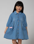 Little M Cat Embro Pocket Dress for Girls