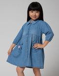 Little M Cat Embro Pocket Dress for Girls
