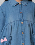 Little M Cat Embro Pocket Dress for Girls