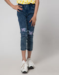 Little M Denim Long Pants Jegging Bordir Meow