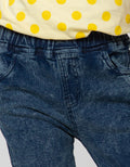 Little M Denim Long Pants Jegging Bordir Meow