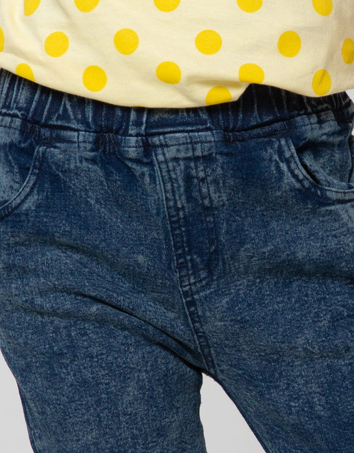 Little M Denim Long Pants Jegging Bordir Meow