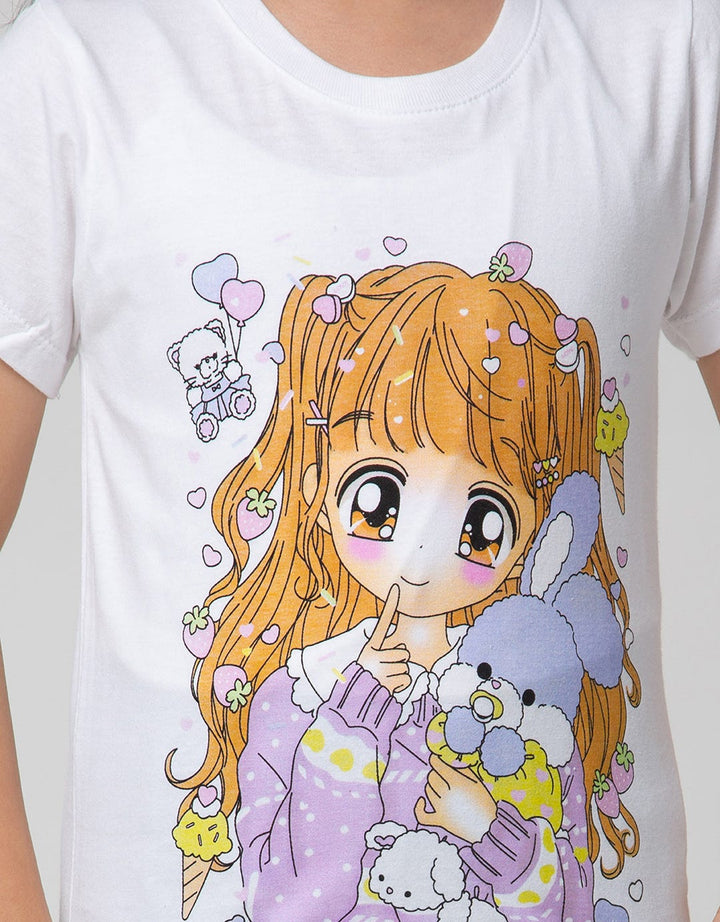 Little M Short Sleeve T-Shirt Anime Girl 1