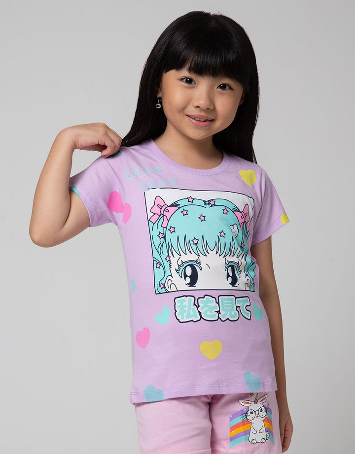 Little M Short Sleeve T-Shirt Anime Girl 2
