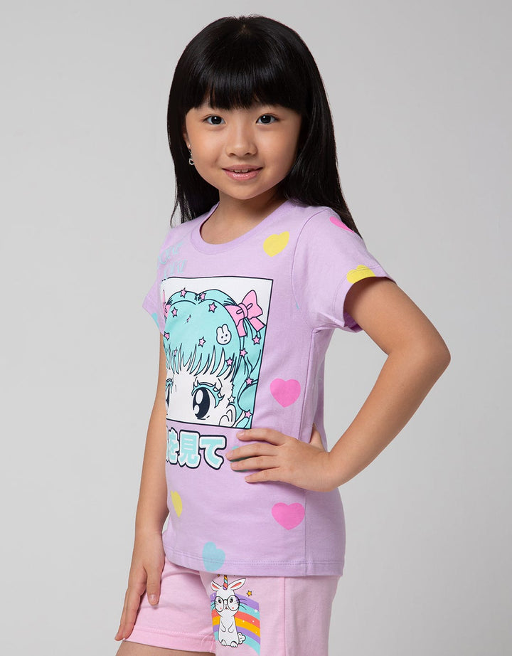 Little M Short Sleeve T-Shirt Anime Girl 2