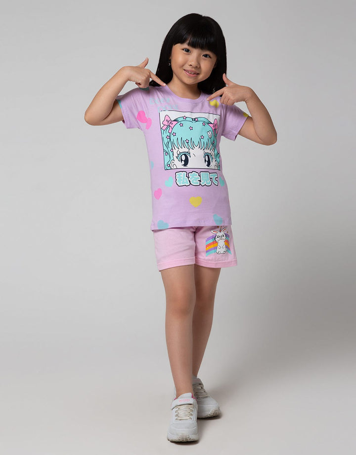 Little M Short Sleeve T-Shirt Anime Girl 2