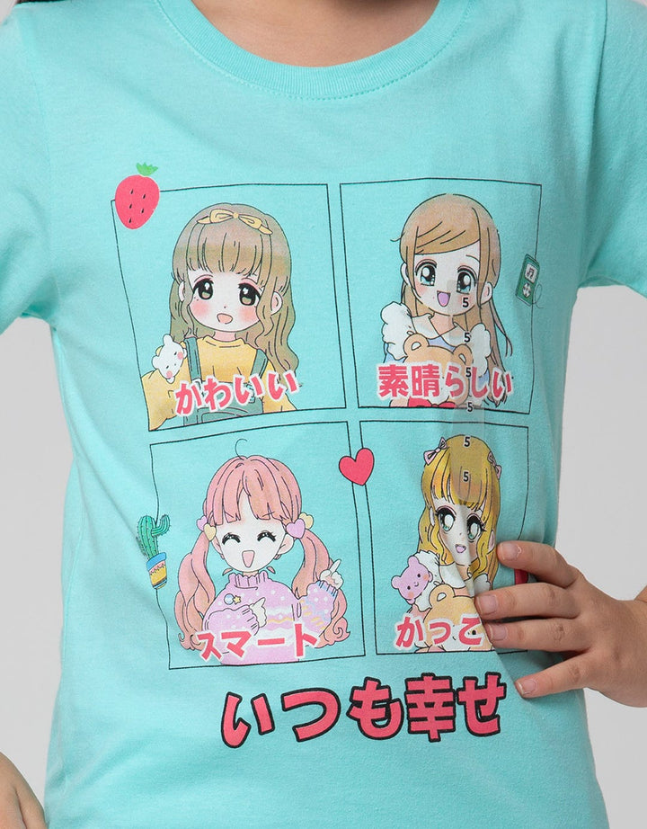 Little M Anime Girl 3 Kaos Anak Perempuan
