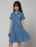 Aero Short Sleeve Midi Dress Denim Susun