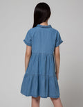 Aero Short Sleeve Midi Dress Denim Susun