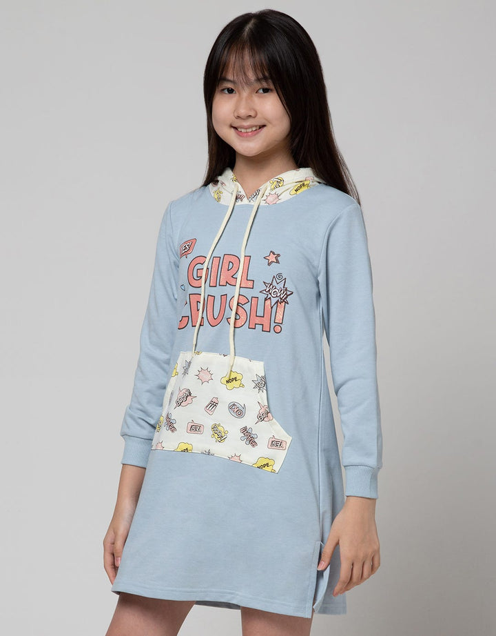 Aero Long Sleeve Midi Dress Full Print Girl Crush