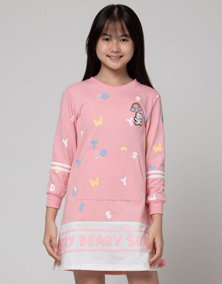 Aero Long Sleeve Midi Dress Knit Very Beary Sweet