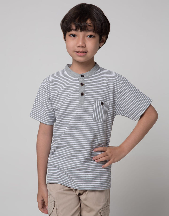 Little M Lacoste Stripe Kaos Anak Laki-laki