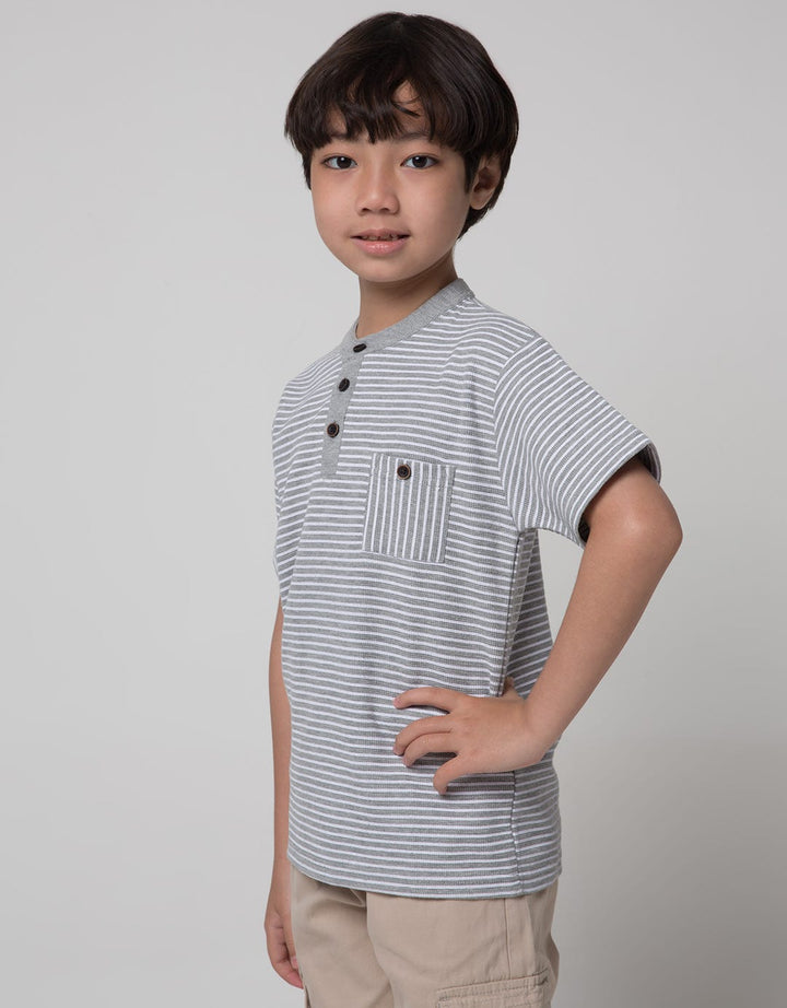 Little M Lacoste Stripe Kaos Anak Laki-laki