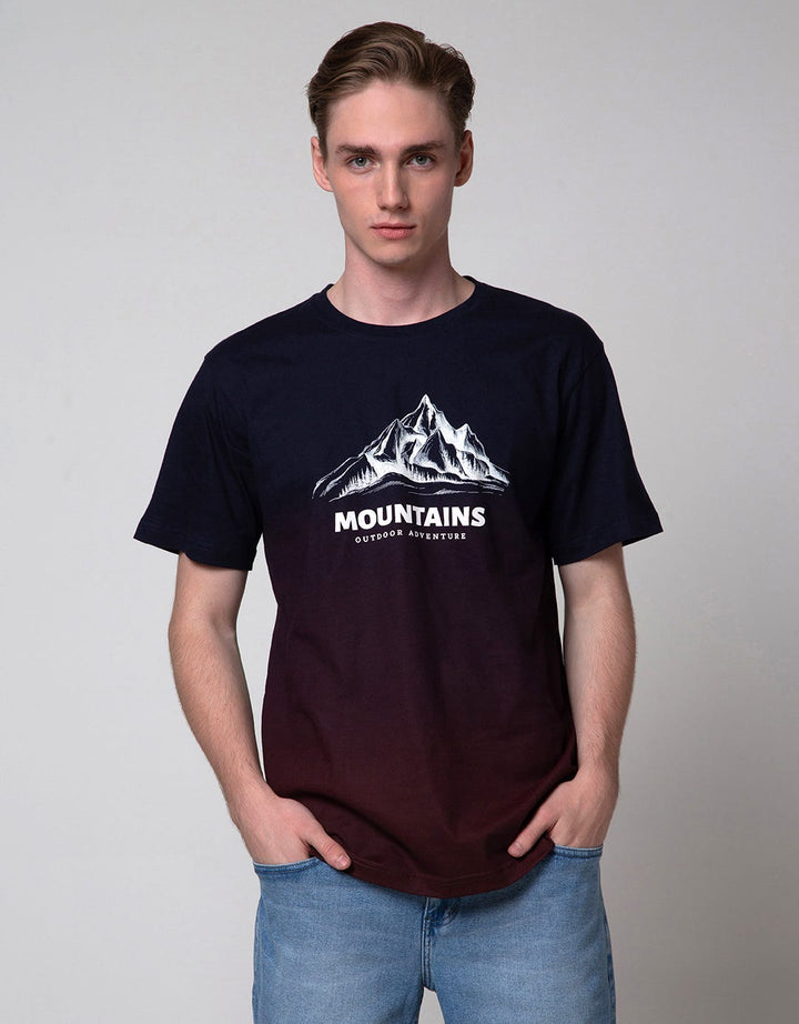 Nevada Short Sleeve T-Shirt Ombre Print Mountains
