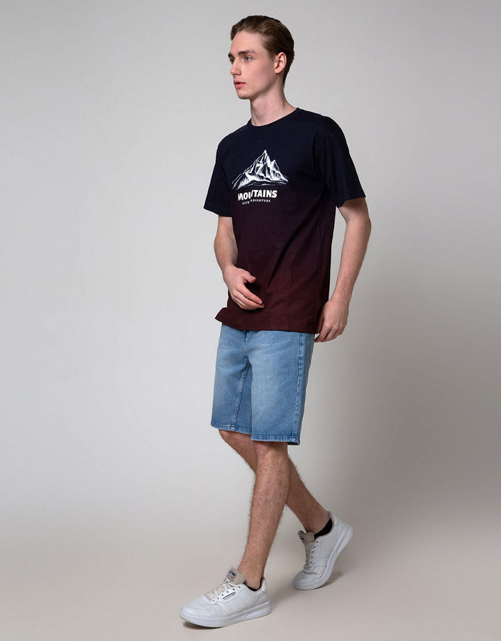 Nevada Short Sleeve T-Shirt Ombre Print Mountains