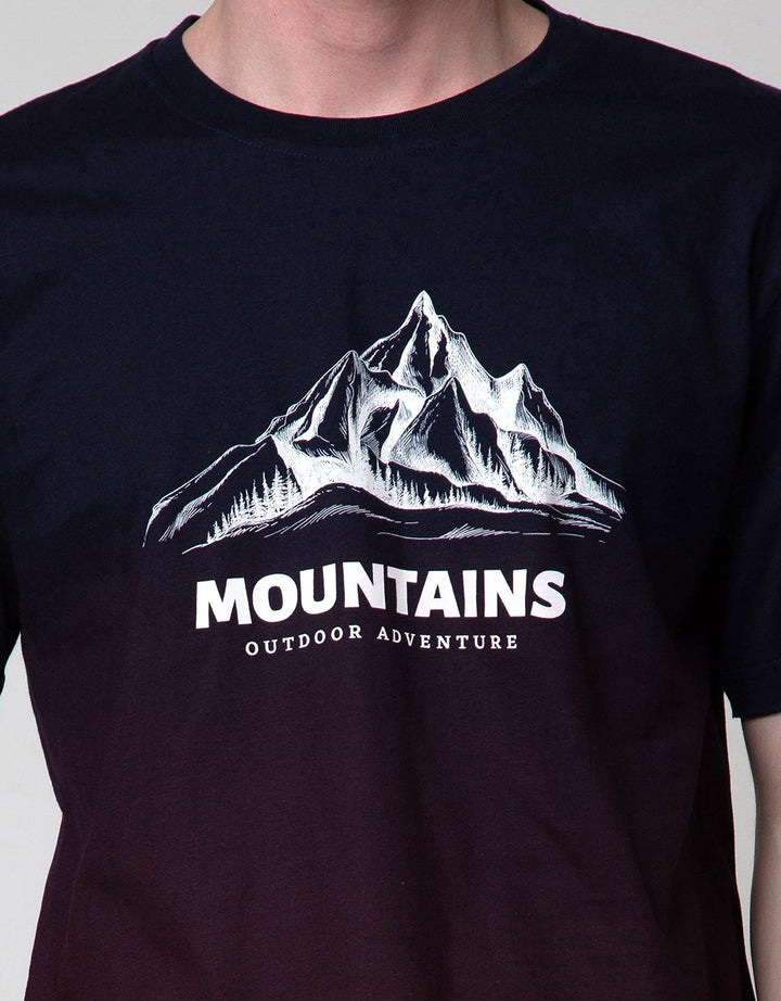 Nevada Short Sleeve T-Shirt Ombre Print Mountains