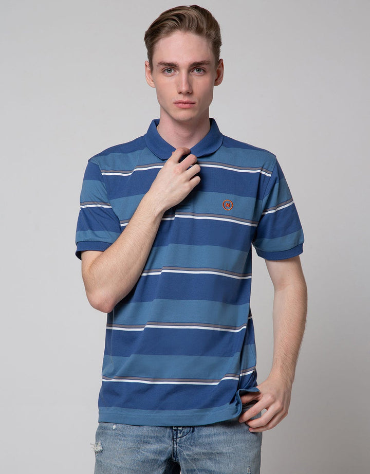 Nevada Jersey Stripe Polo Shirt Pria