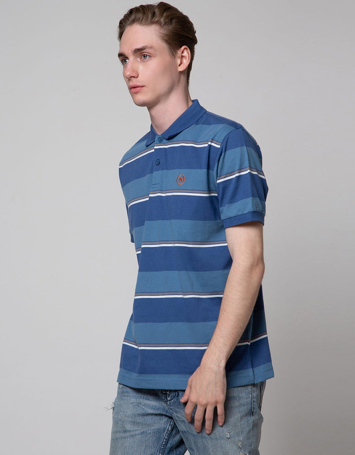 Nevada Jersey Stripe Polo Shirt Pria