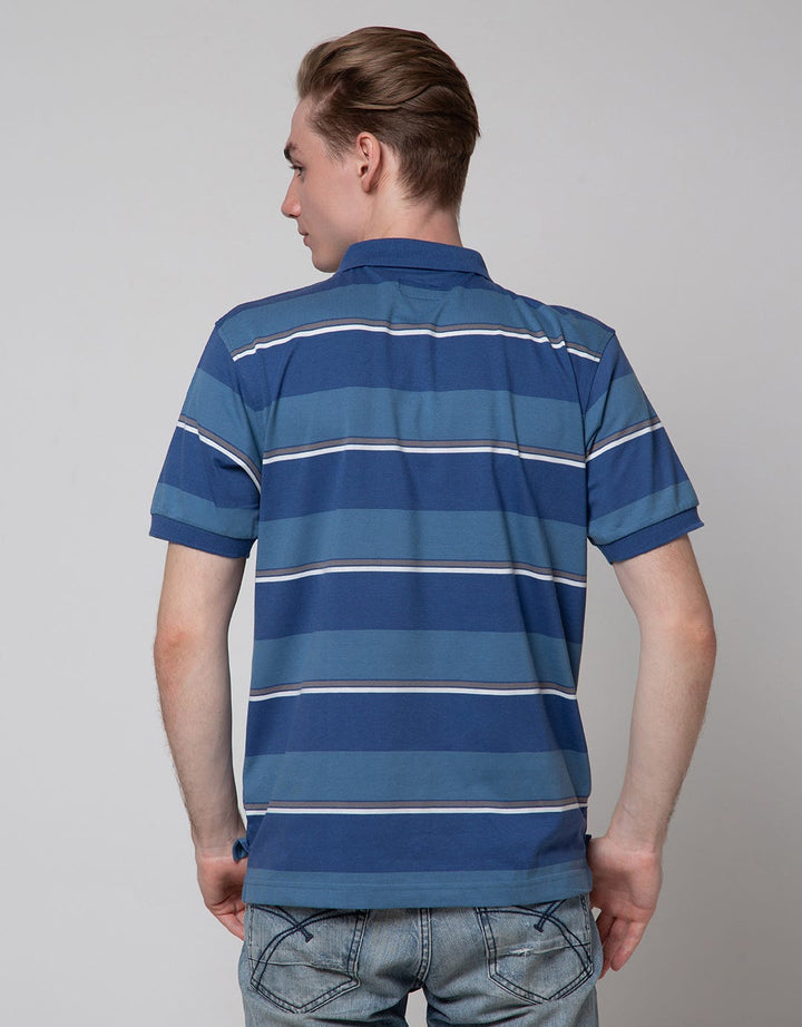 Nevada Jersey Stripe Polo Shirt Pria